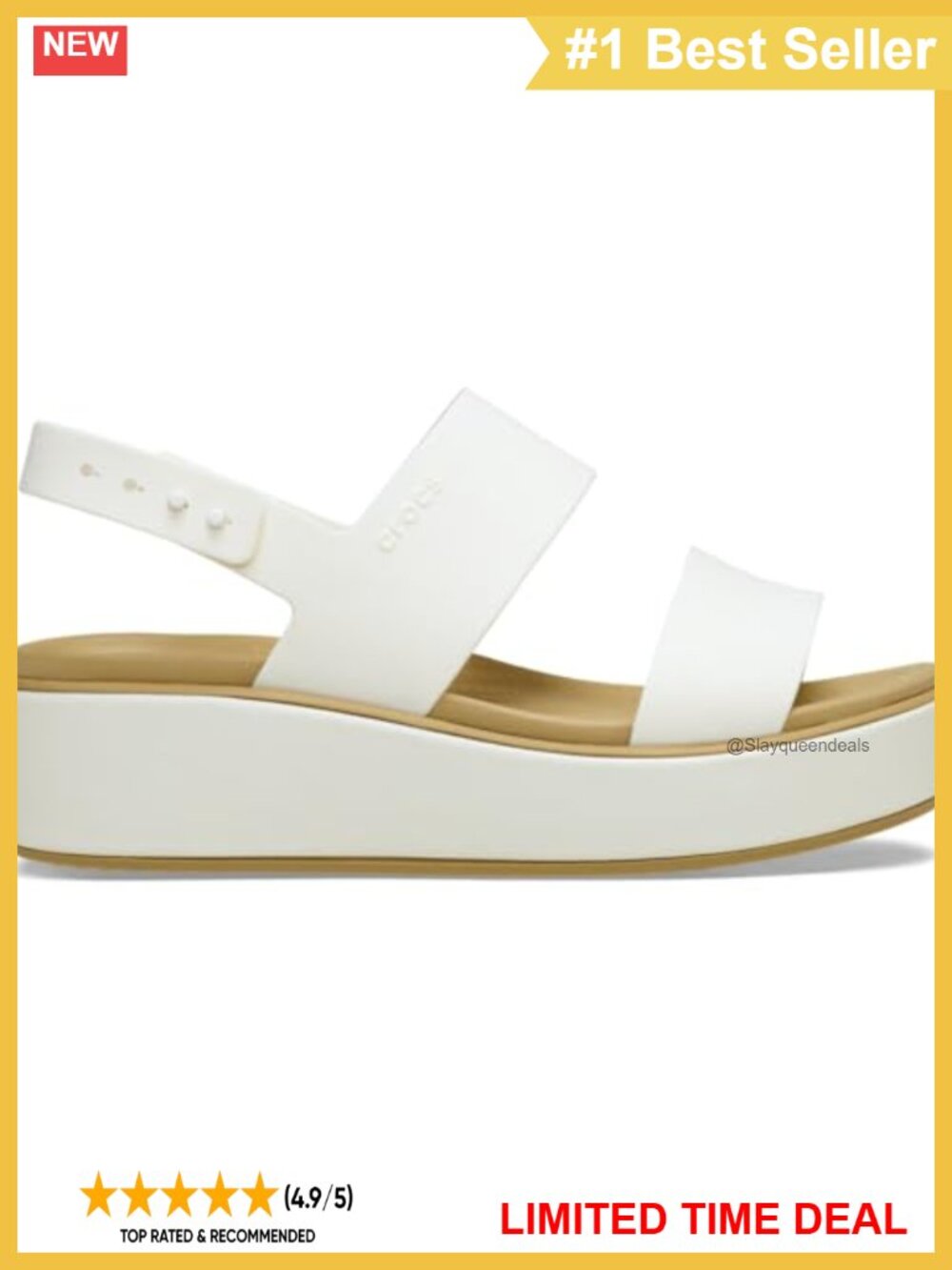 Crocs Brooklyn Low Wedge Sandals Open Toe Adjustable Buckle Comfort
